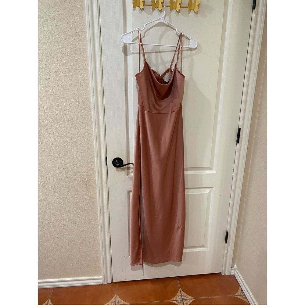 Anthropologie BHLDN Satin Cowl-Neck Midi Slip Dress - Picture 1 of 9